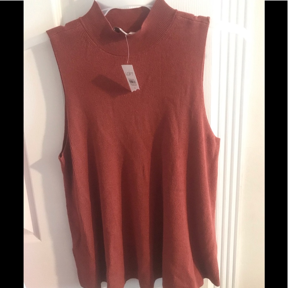 Cute loft mock neck ribbed  tank